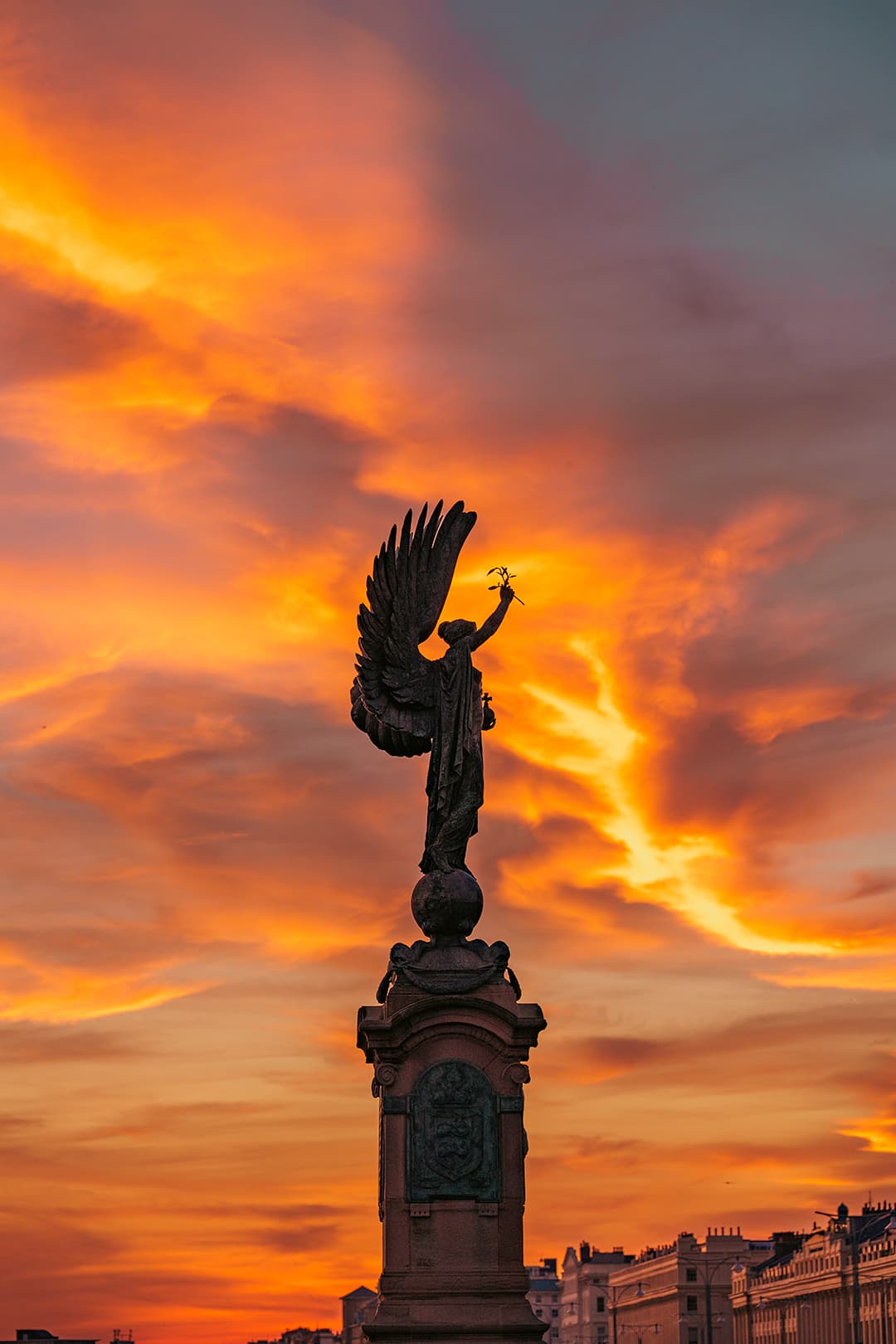 Firey Sky over Brighton Peace Statue